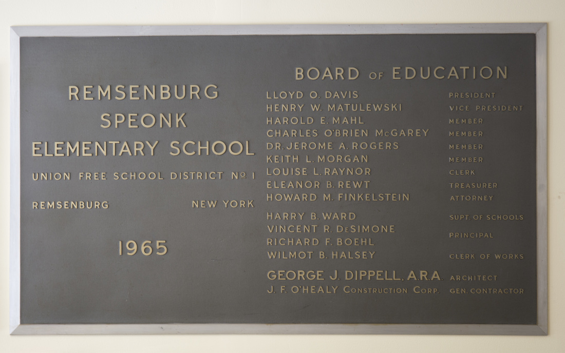 Photo of Remsenburg Speonk Elementary School 1965 Lobby Plaque